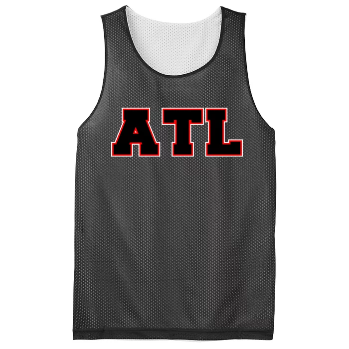 ATL Atlanta, Georgia College Letters Football Fan Block Letters Mesh Reversible Basketball Jersey Tank