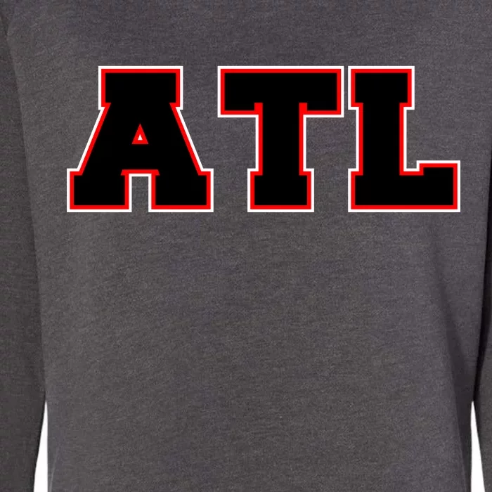 ATL Atlanta, Georgia College Letters Football Fan Block Letters Womens California Wash Sweatshirt