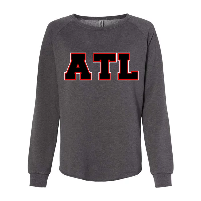 ATL Atlanta, Georgia College Letters Football Fan Block Letters Womens California Wash Sweatshirt