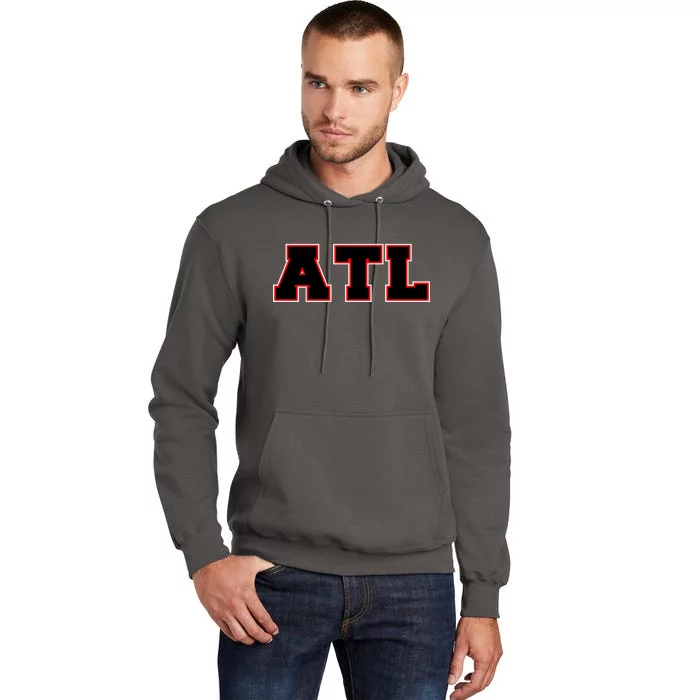 ATL Atlanta, Georgia College Letters Football Fan Block Letters Tall Hoodie