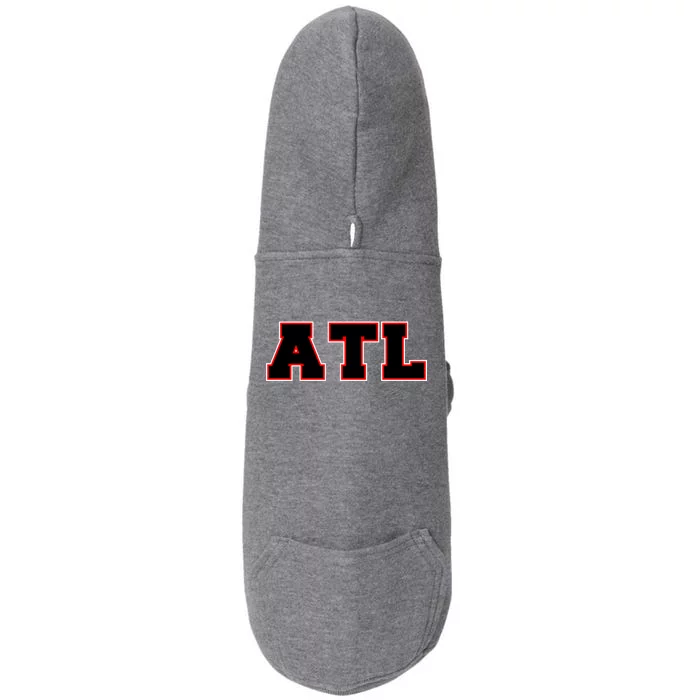 ATL Atlanta, Georgia College Letters Football Fan Block Letters Doggie 3-End Fleece Hoodie