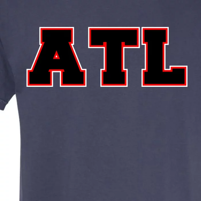 ATL Atlanta, Georgia College Letters Football Fan Block Letters Garment-Dyed Heavyweight T-Shirt