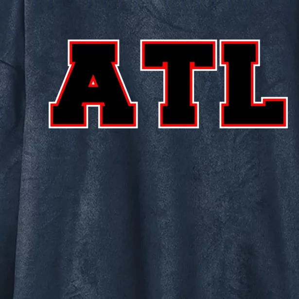 ATL Atlanta, Georgia College Letters Football Fan Block Letters Hooded Wearable Blanket