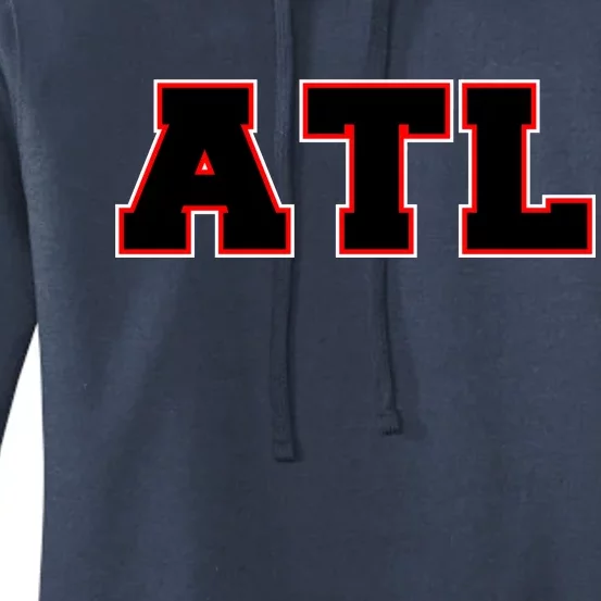 ATL Atlanta, Georgia College Letters Football Fan Block Letters Women's Pullover Hoodie