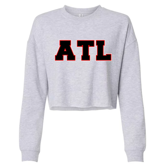 ATL Atlanta, Georgia College Letters Football Fan Block Letters Cropped Pullover Crew