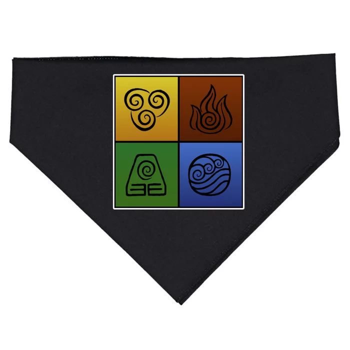 ATL Nation Air Bending Symbols Fire Earth Water USA-Made Doggie Bandana