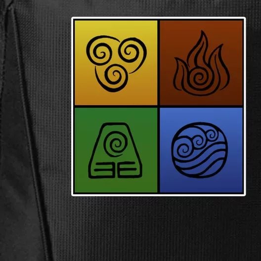 ATL Nation Air Bending Symbols Fire Earth Water City Backpack