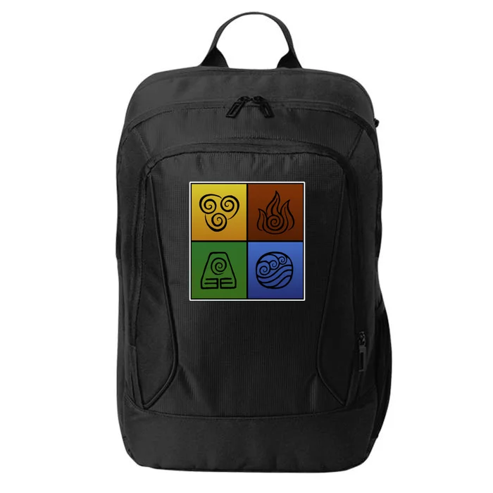 ATL Nation Air Bending Symbols Fire Earth Water City Backpack