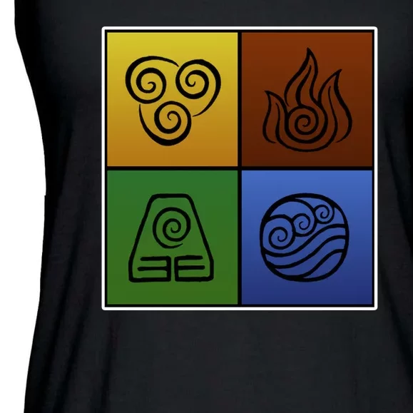 ATL Nation Air Bending Symbols Fire Earth Water Ladies Essential Flowy Tank