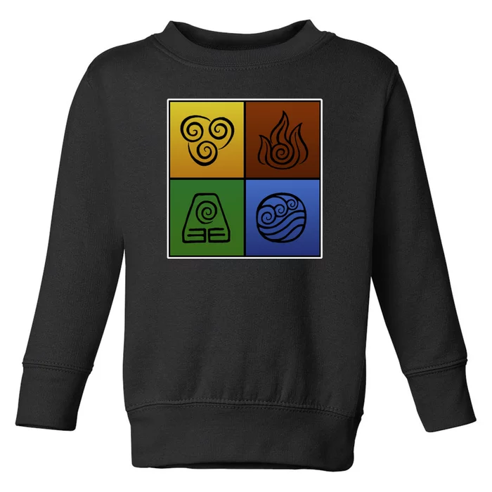 ATL Nation Air Bending Symbols Fire Earth Water Toddler Sweatshirt