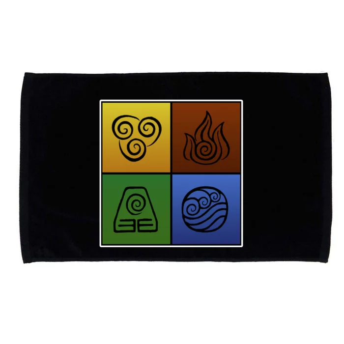 ATL Nation Air Bending Symbols Fire Earth Water Microfiber Hand Towel