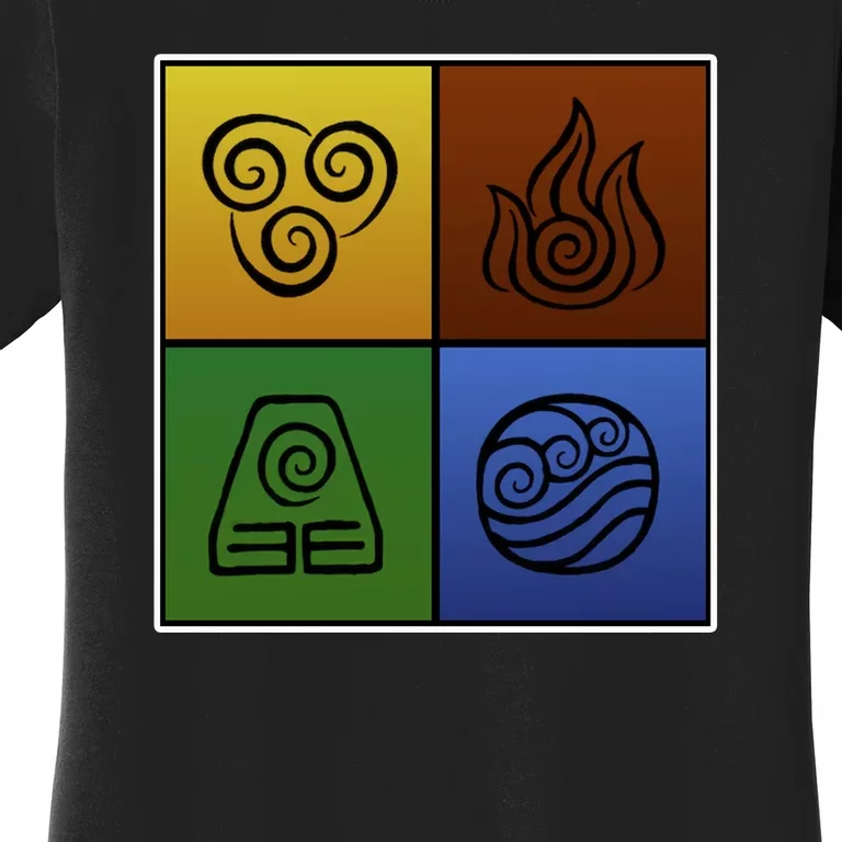 ATL Nation Air Bending Symbols Fire Earth Water Women's T-Shirt