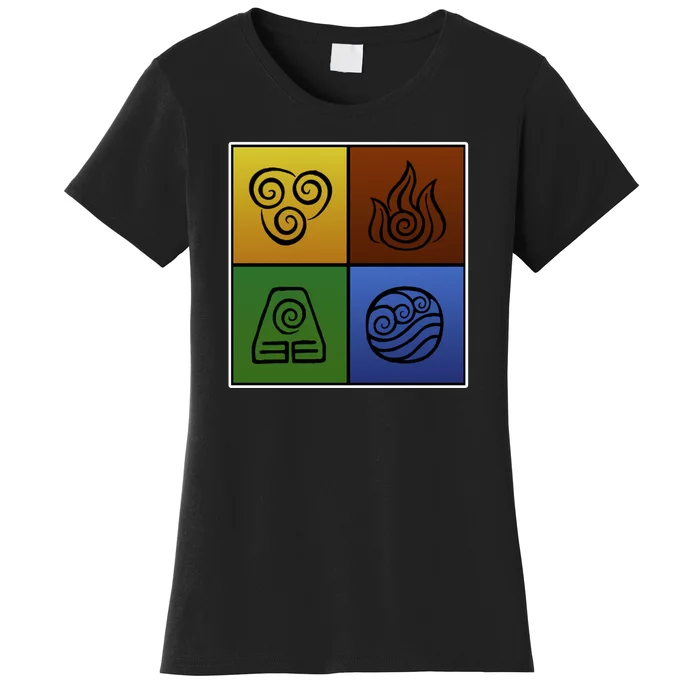 ATL Nation Air Bending Symbols Fire Earth Water Women's T-Shirt