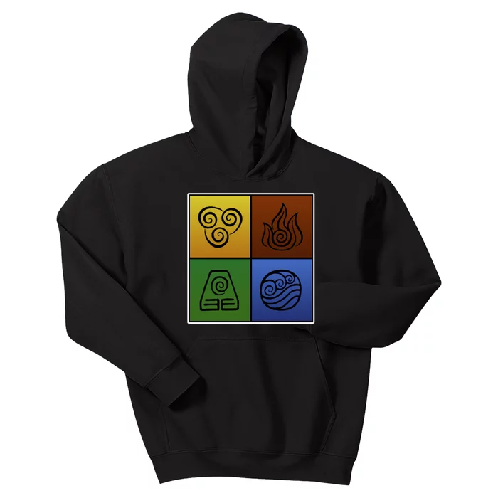 ATL Nation Air Bending Symbols Fire Earth Water Kids Hoodie