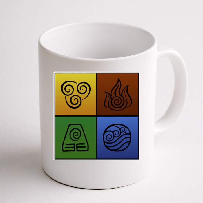 ATL Nation Air Bending Symbols Fire Earth Water Front & Back Coffee Mug