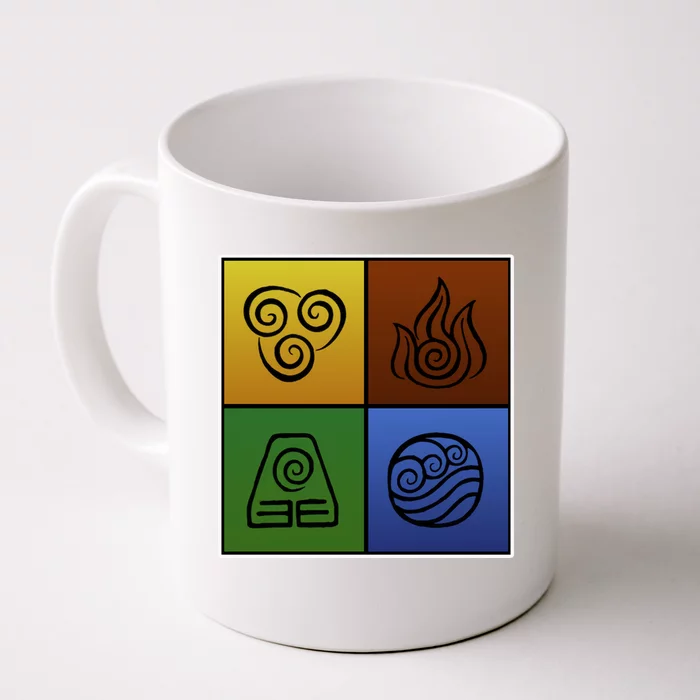 ATL Nation Air Bending Symbols Fire Earth Water Front & Back Coffee Mug