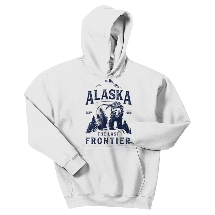 Alaska The Last Frontier Bear Home Kids Hoodie