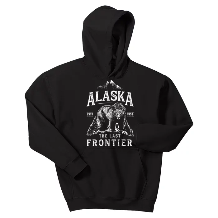 Alaska The Last Frontier Bear Home Kids Hoodie