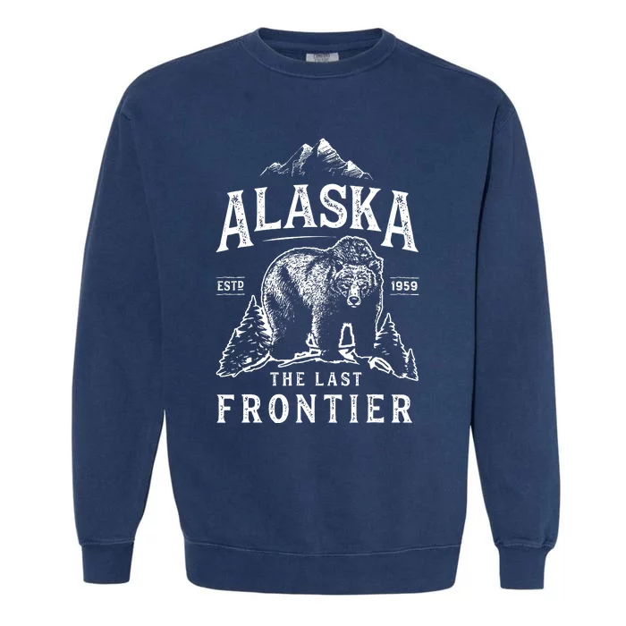 Alaska The Last Frontier Bear Home Garment-Dyed Sweatshirt