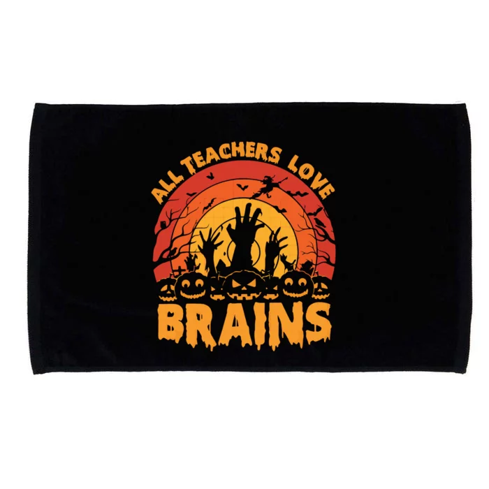 All Teacher Love Brains Halloween Teacher Microfiber Hand Towel