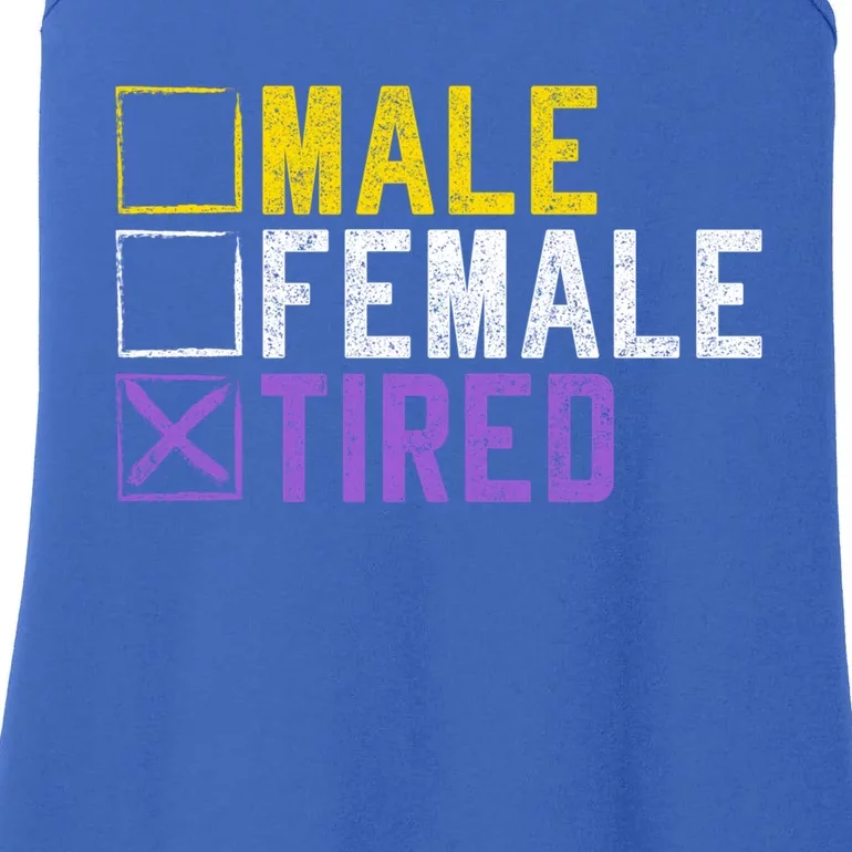 Asexual Transexual Lgbt Pride Gift Tired Non Binary Gift Ladies Essential Tank