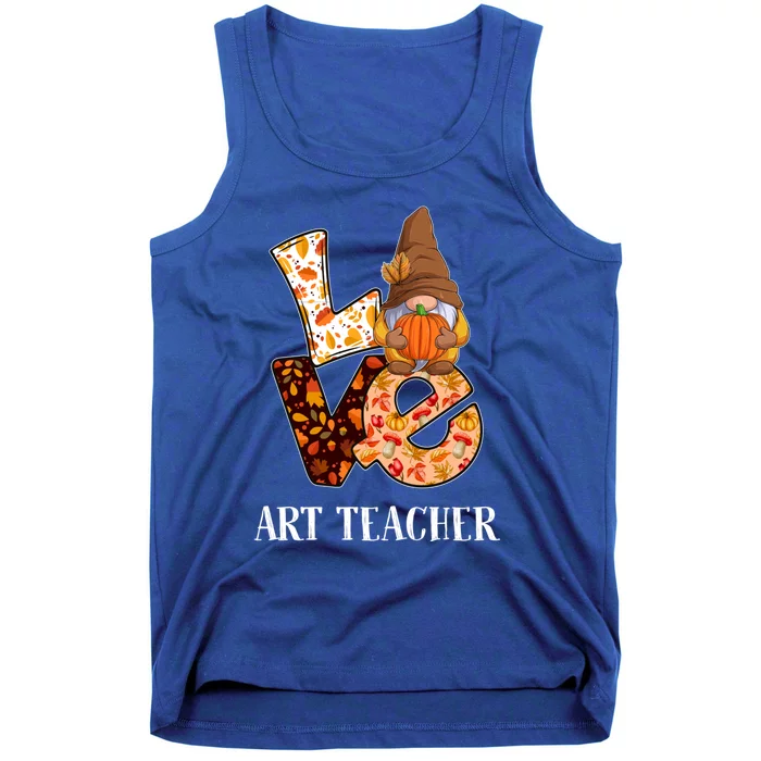 Art Teacher Love Autumn Fall Gnome For Teachers Gift Tank Top