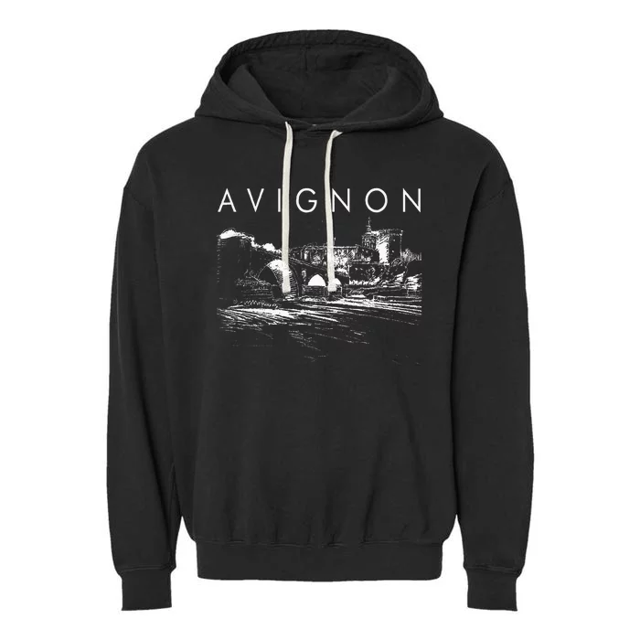 Avignon Traveling Lover Avignon City France Travel Vacation Garment-Dyed Fleece Hoodie