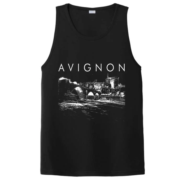 Avignon Traveling Lover Avignon City France Travel Vacation Performance Tank