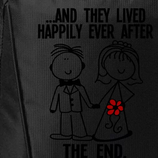 And They Lived Happily Ever After The End Funny Marriage Gift City Backpack