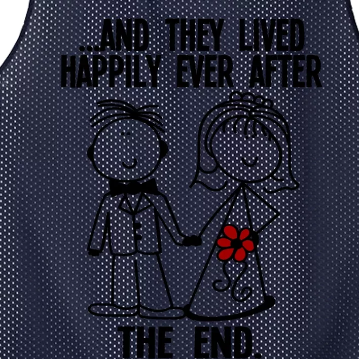 And They Lived Happily Ever After The End Funny Marriage Gift Mesh Reversible Basketball Jersey Tank