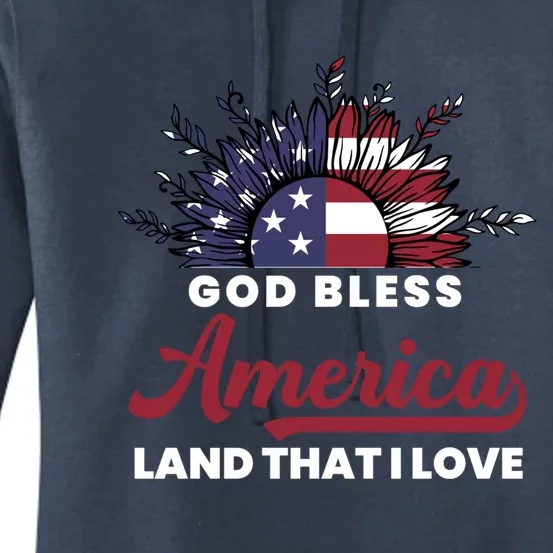 America The Land I Love Fun Memorial Day Veteran Graphic Gift Women's Pullover Hoodie