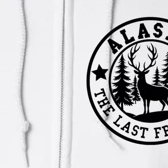 Alaska The Last Frontier Outdoors Throwback Design Classic Style Full Zip Hoodie