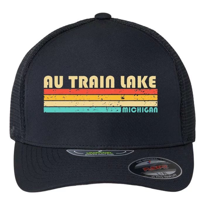 AU TRAIN LAKE MICHIGAN Funny Fishing Camping Summer Flexfit Unipanel Trucker Cap