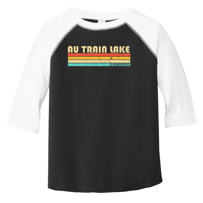 AU TRAIN LAKE MICHIGAN Funny Fishing Camping Summer Toddler Fine Jersey T-Shirt