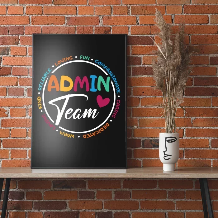 Admin Team Love Admin Staff Admin Crew Gifts Secretary Poster