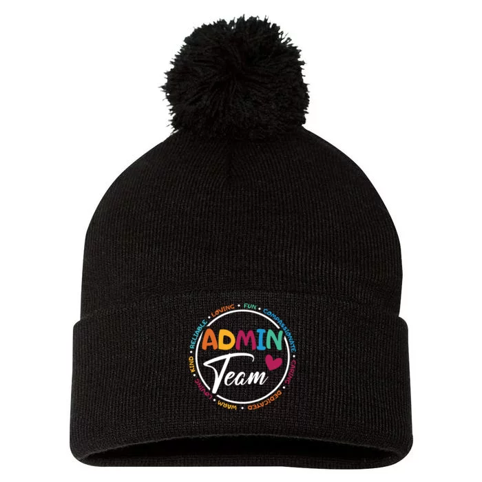 Admin Team Love Admin Staff Admin Crew Gifts Secretary Pom Pom 12in Knit Beanie