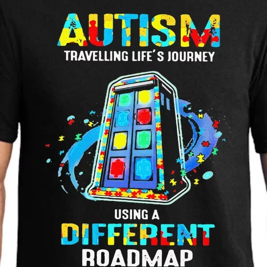 Autism Travelling Life's Journey Using A Diffrent Roadmap Pajama Set