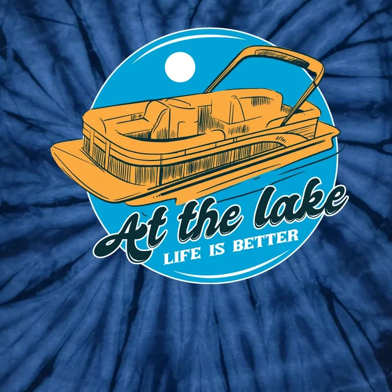 At The Lake Life Is Better Pontoon Tie-Dye T-Shirt