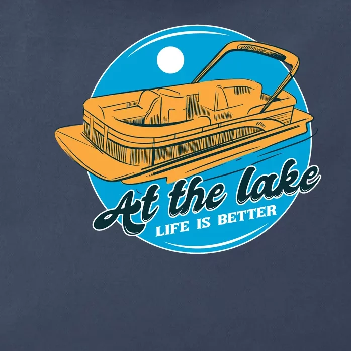 At The Lake Life Is Better Pontoon Zip Tote Bag