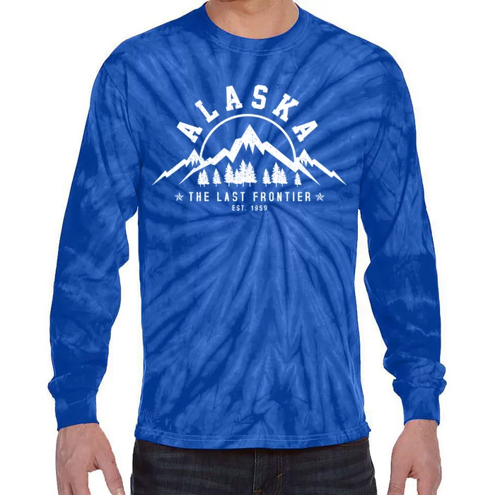 Alaska The Last Frontier Est 1959 Mountains Nature Gift Tie-Dye Long Sleeve Shirt