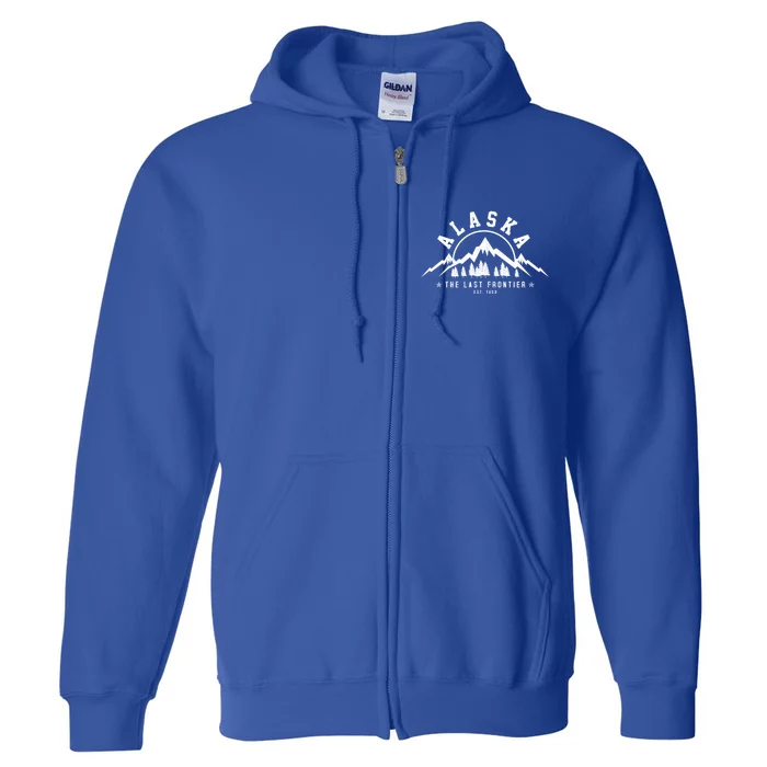 Alaska The Last Frontier Est 1959 Mountains Nature Gift Full Zip Hoodie