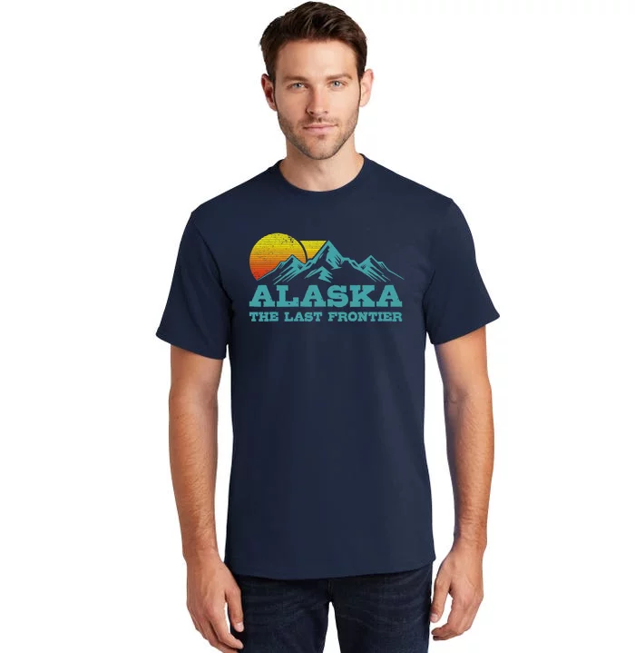 Alaska The Last Frontier Vintage Mountains Sunset Souvenir Tall T-Shirt