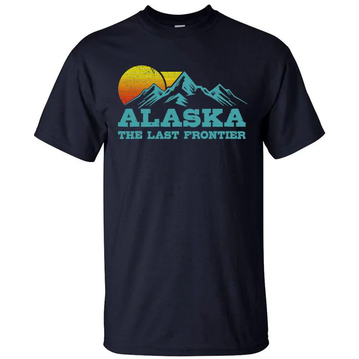 Alaska The Last Frontier Vintage Mountains Sunset Souvenir Tall T-Shirt