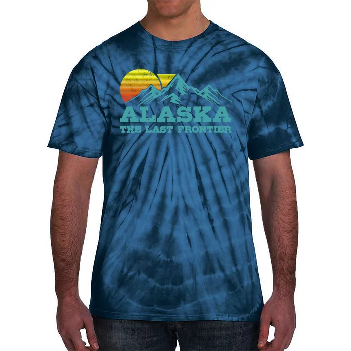 Alaska The Last Frontier Vintage Mountains Sunset Souvenir Tie-Dye T-Shirt