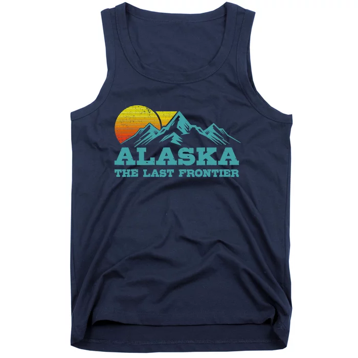 Alaska The Last Frontier Vintage Mountains Sunset Souvenir Tank Top