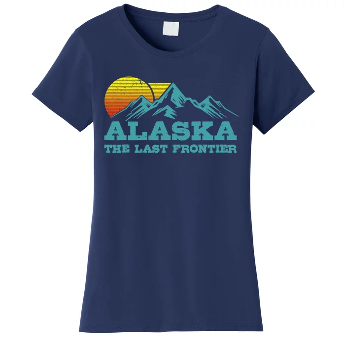 Alaska The Last Frontier Vintage Mountains Sunset Souvenir Women's T-Shirt