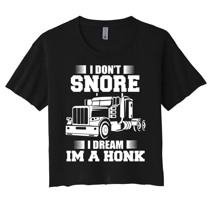 Awesome Trucker Lorry 18 Wheeler Highway Truck Driver CDL Trailer Women's Crop Top Tee