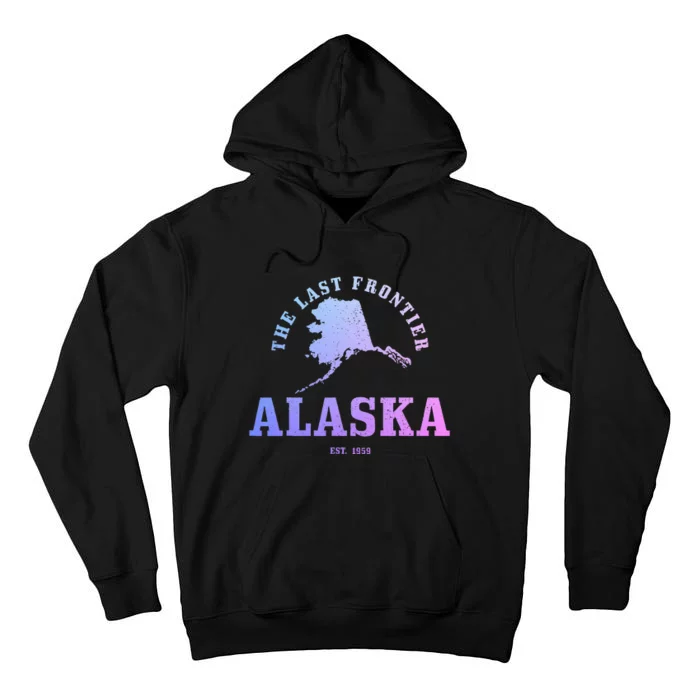 Alaska The Last Frontier State Map Est. 1959 Vintage Tall Hoodie