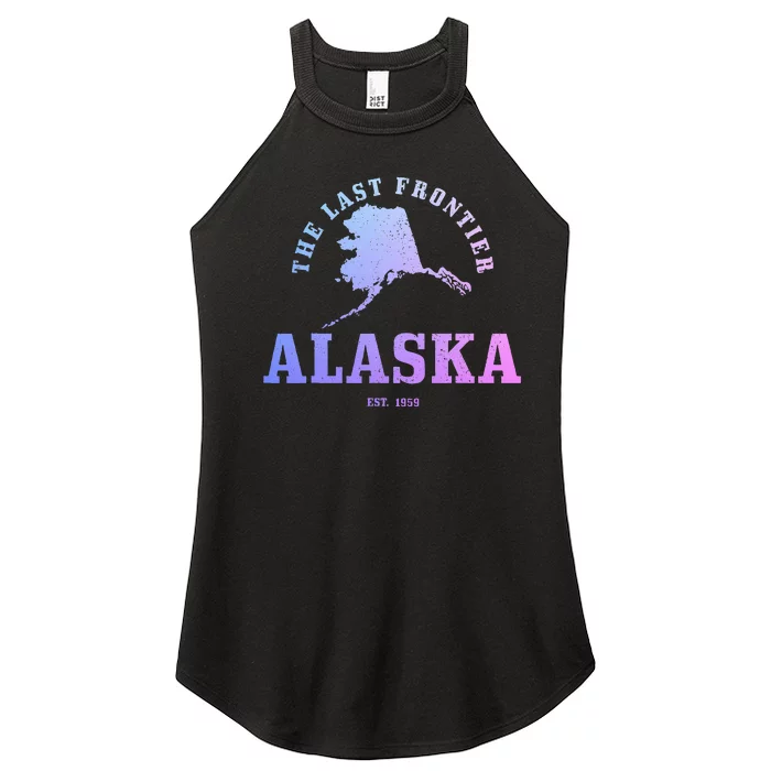 Alaska The Last Frontier State Map Est. 1959 Vintage Women’s Perfect Tri Rocker Tank