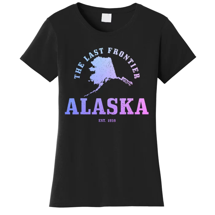 Alaska The Last Frontier State Map Est. 1959 Vintage Women's T-Shirt